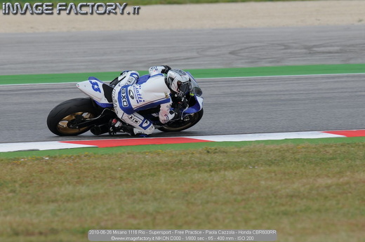 2010-06-26 Misano 1116 Rio - Supersport - Free Practice - Paola Cazzola - Honda CBR600RR